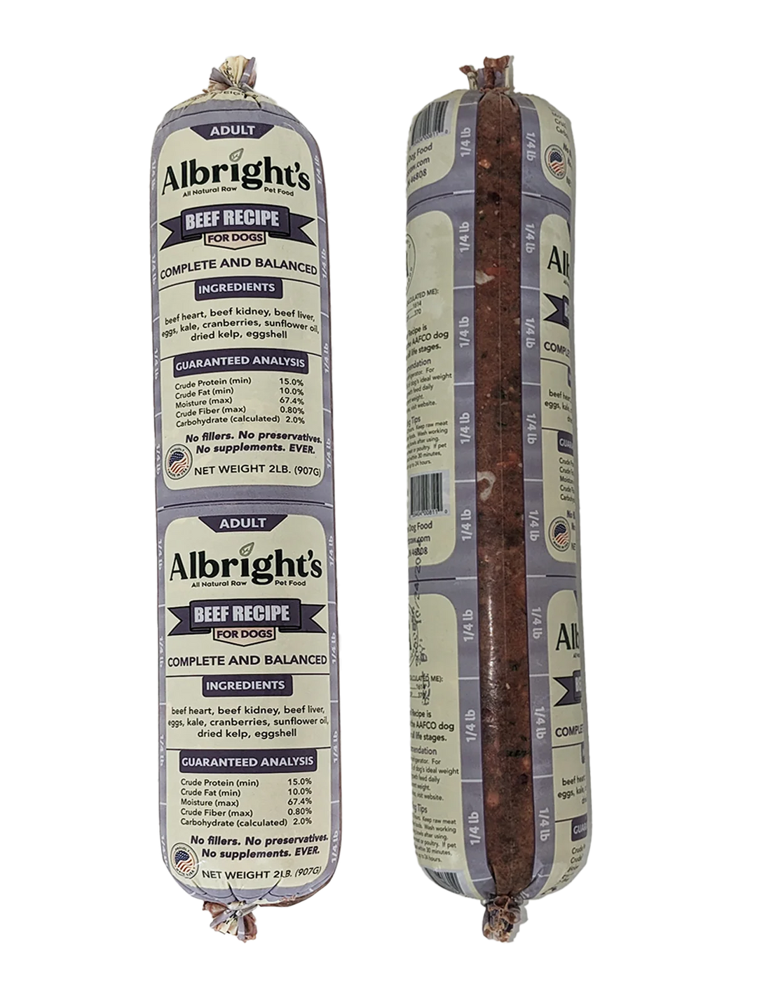 Raw Beef Pet Food For Dogs & Cats, Complete & Balanced