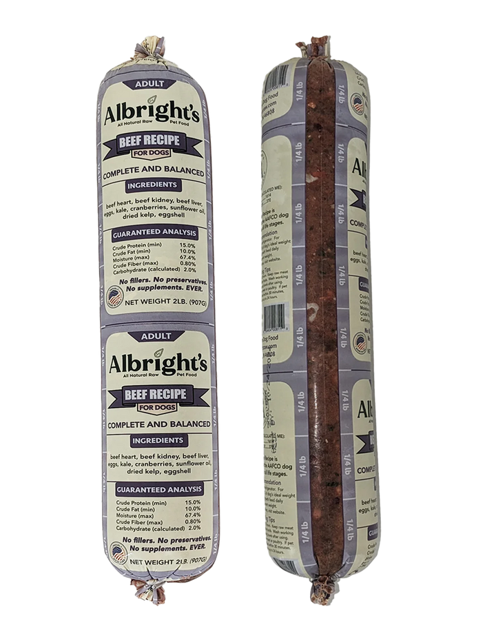 Raw Beef Pet Food For Dogs & Cats, Complete & Balanced